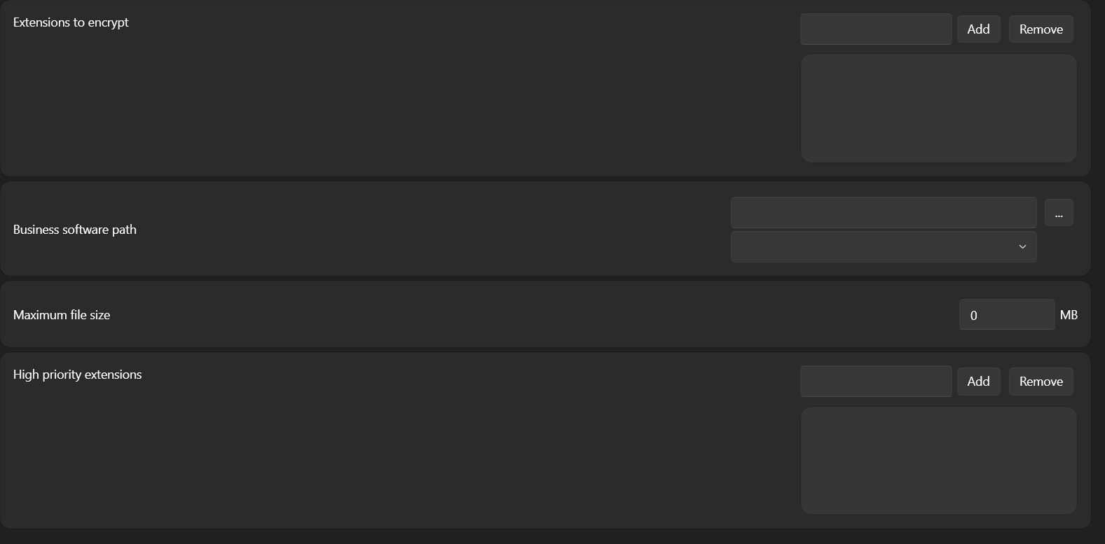 Advanced settings